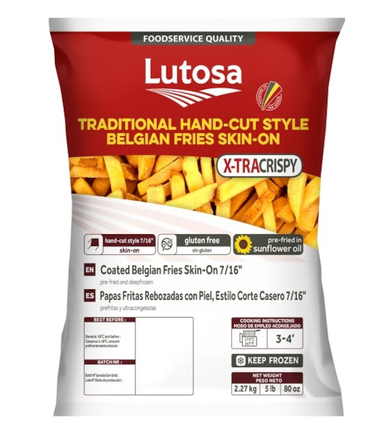 Lut. Frytki Belgijska  X-Crispy Skin On 12mm 4x2,5/10kg